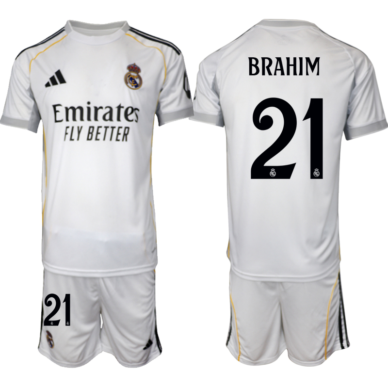 Men 2025-2026 Club Real Madrid home White #21 Soccer Jersey->real madrid jersey->Soccer Club Jersey